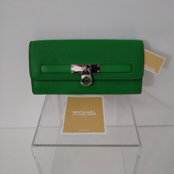 Michal Kors Nouveau Hamilton Palm Green Wallet - Picture 5 of 14